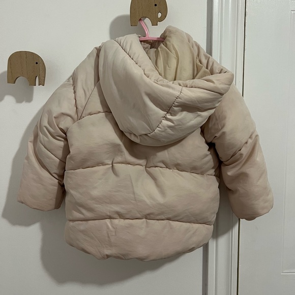 ZARA beige puffer coat - Picture 3 of 4